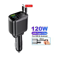 Ryvano™ Retractable 4-in-1 Fast Car Charger (Mess-Free)