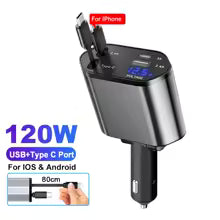 Ryvano™ Retractable 4-in-1 Fast Car Charger (Mess-Free)